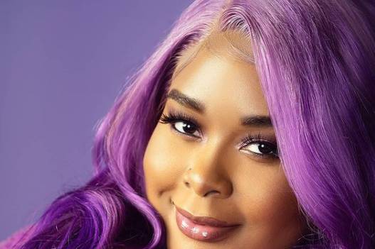 Natural beauty with a pop of purple