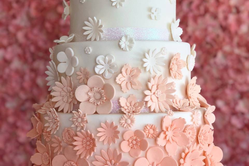 Peach/coral cake