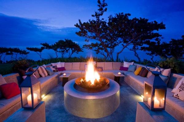 Fire pit at dusk