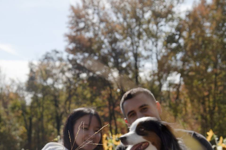 Couple and dog