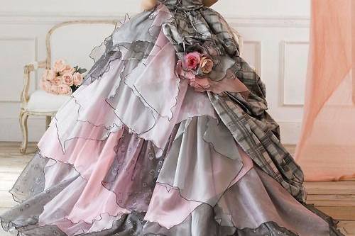Grey and pink gown