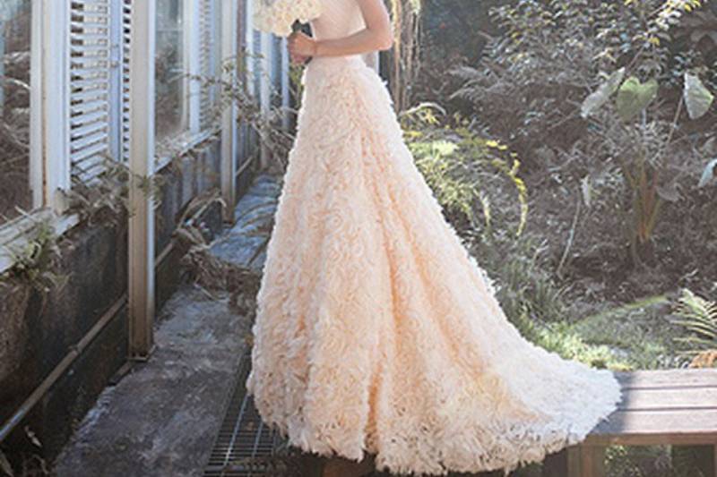 Textured wedding gown