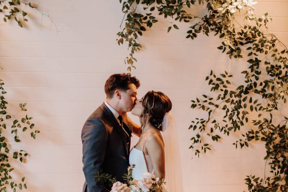 Ceremony with Greenery wall