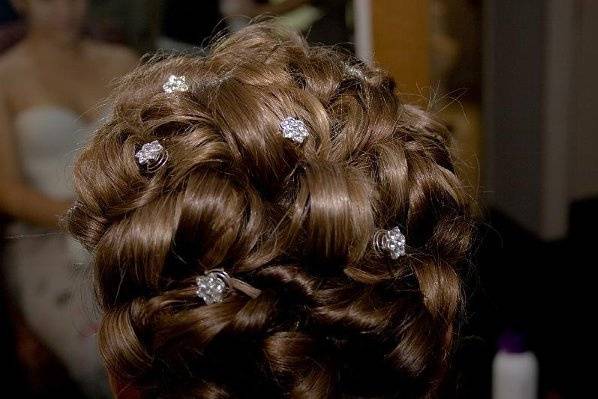 back of  Meaghan's hair.