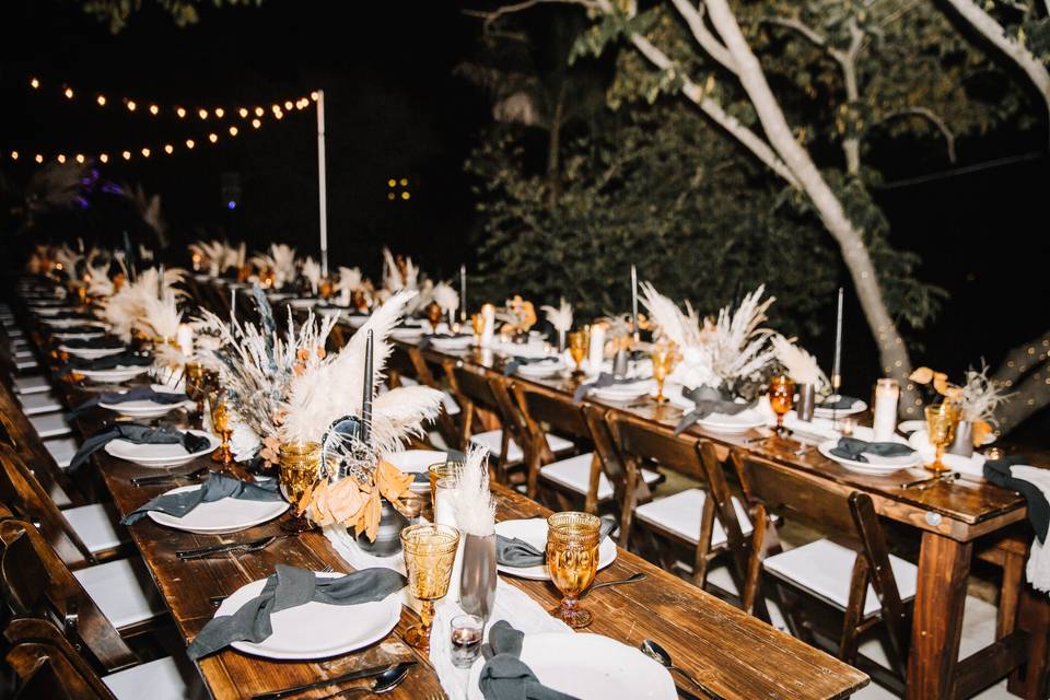 The tables are set for a party