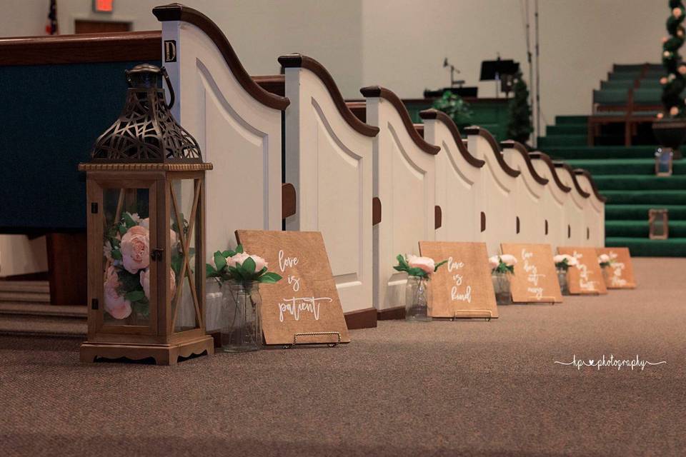 1 Corinthians 13 Quote Wedding Aisle Signs