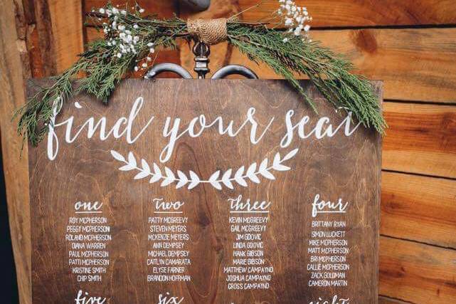Wood Wedding Seating Chart