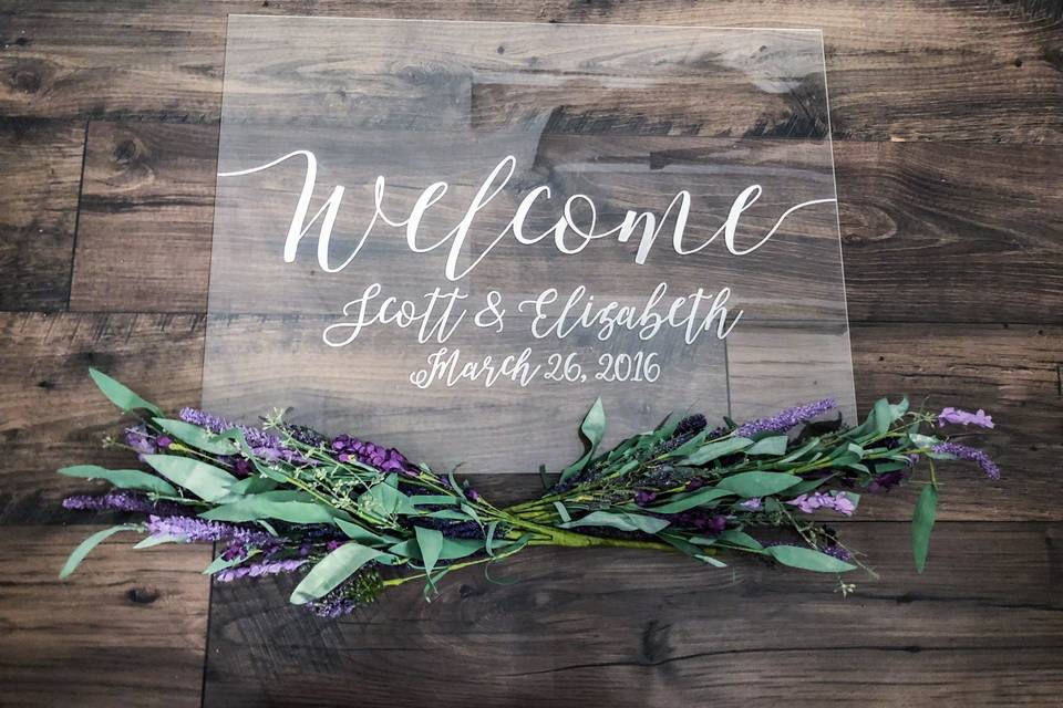 Acrylic Wedding Welcome Sign