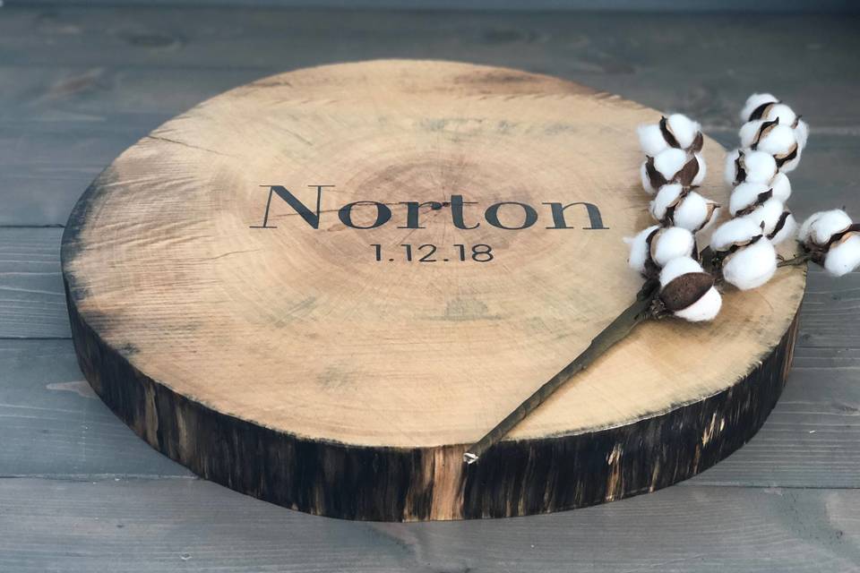 Wood Round Wedding Guest Book Alternative