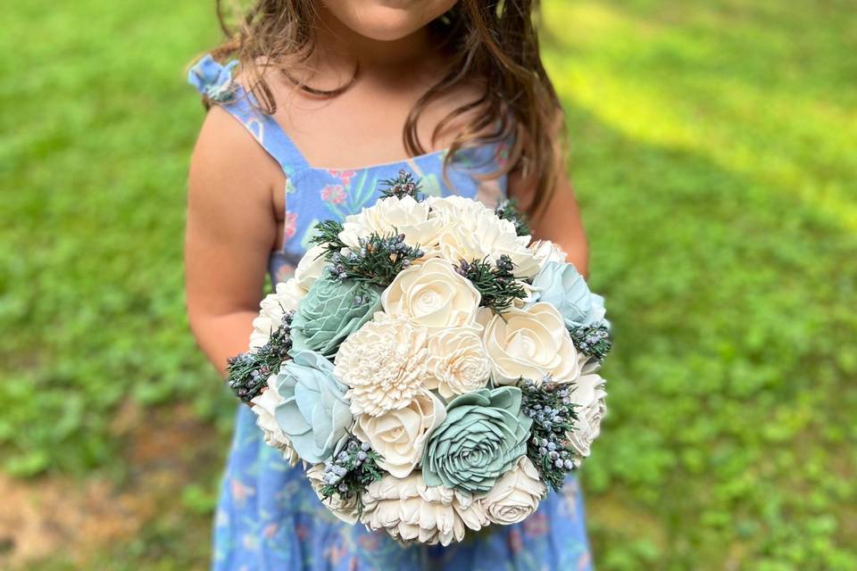 Wood flower bouquet