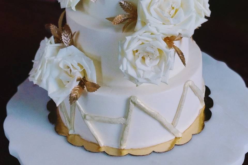 Geometric Gold Cake