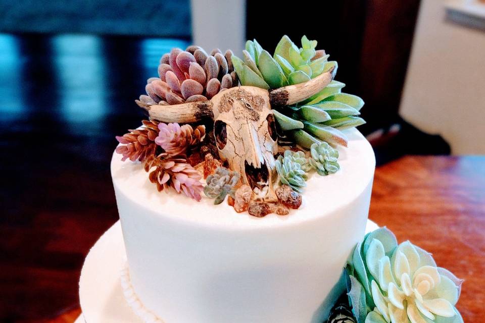 Wedding cake with succulents