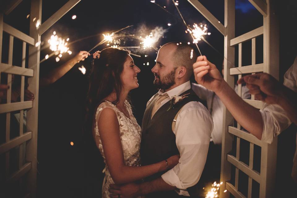 Happy Couple and sparkler