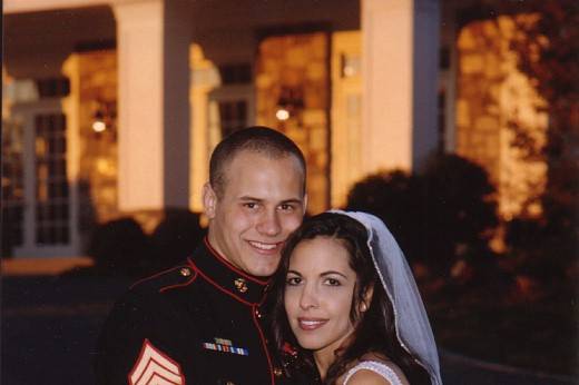 A military man and his bride.