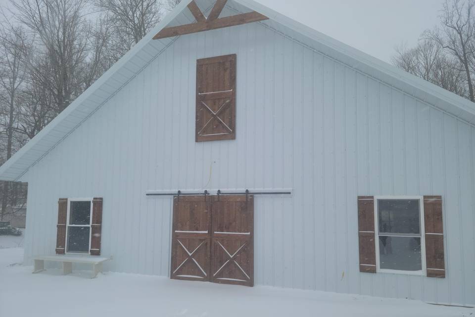 Barn in the snow