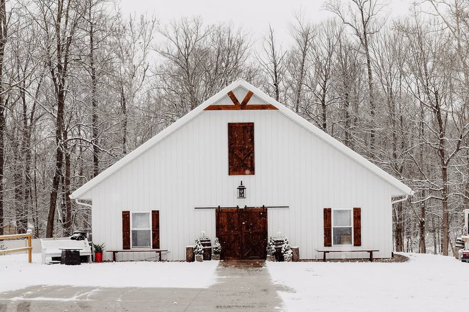 Barn in the snow