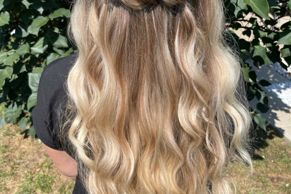 Beautiful braided half-up hair