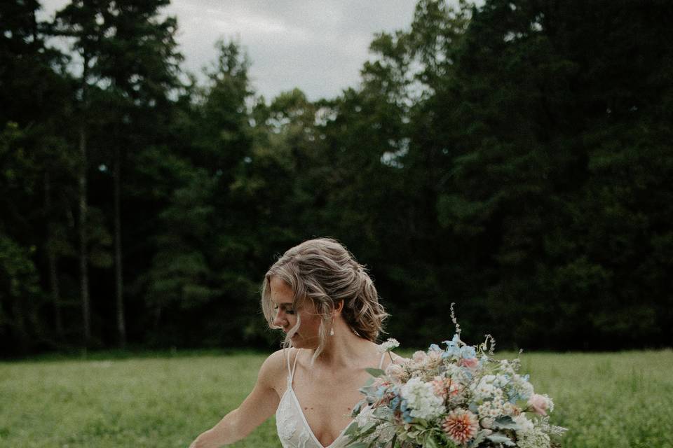 Bride and her bouquet