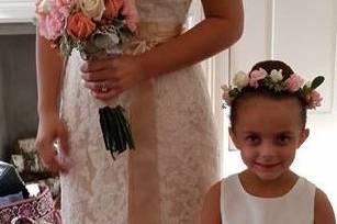 The bride and a flower girl