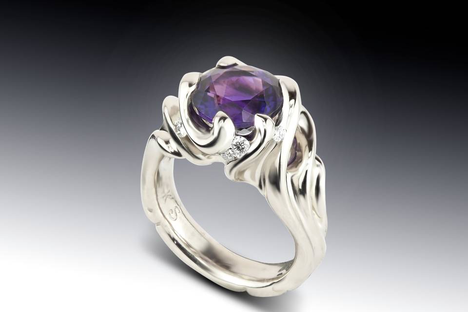 Purple Sapphire Swirl Ring