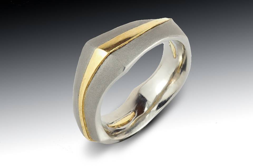 Yellow Gold and Steel Band