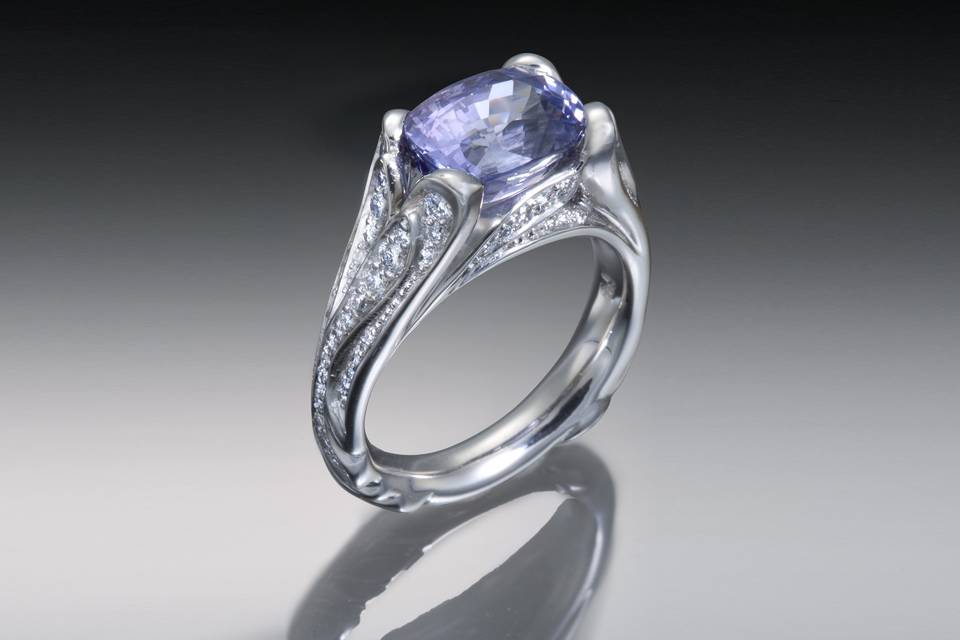 Diamond Pavé Tanzanite Ring
