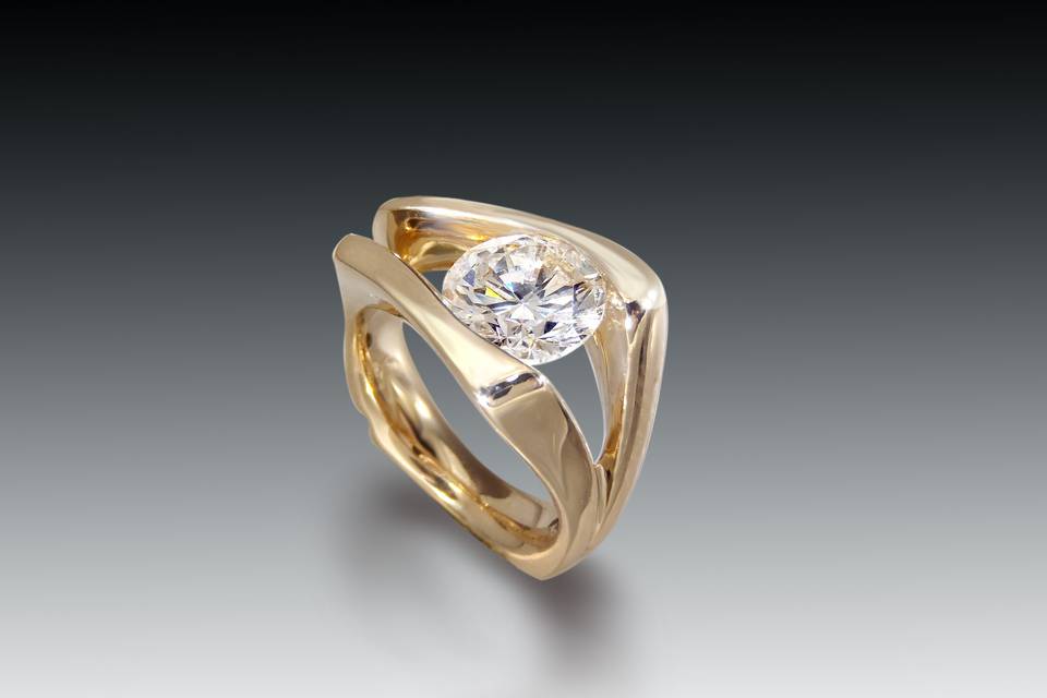 Yellow Gold Floating Solitaire