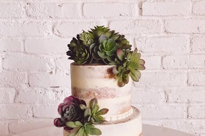 Semi-naked with succulents