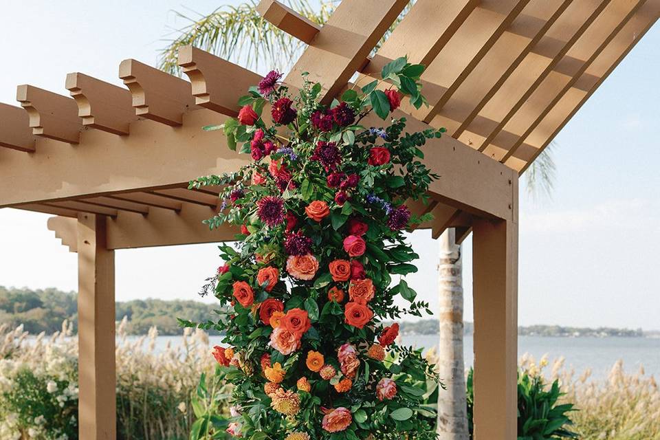 Fall flower arch
