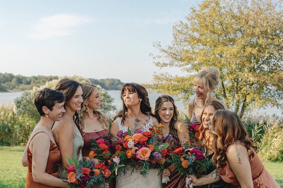 Bride and maids