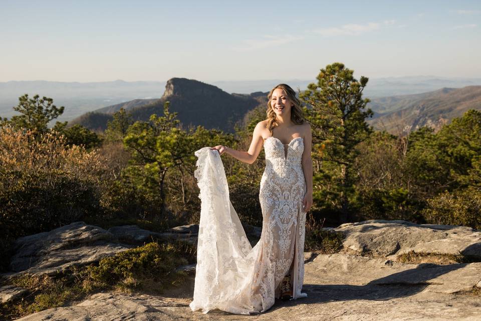 Bride on mountain top