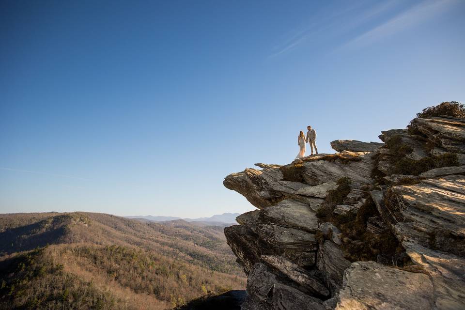 Mountain cliff elopement