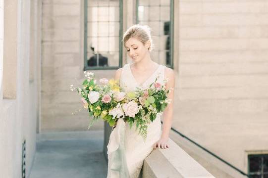 Bride with her bouquet