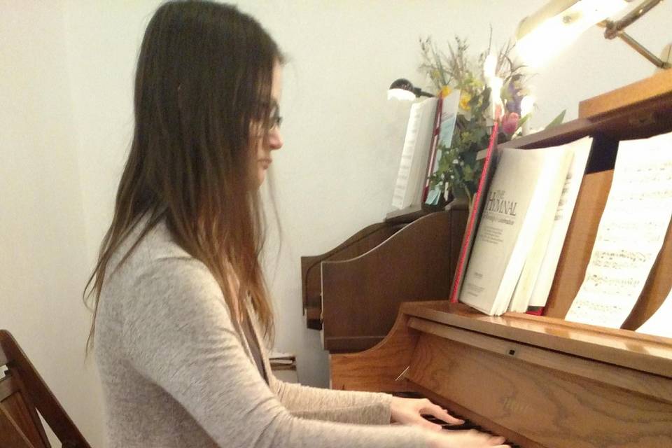 Practicing piano