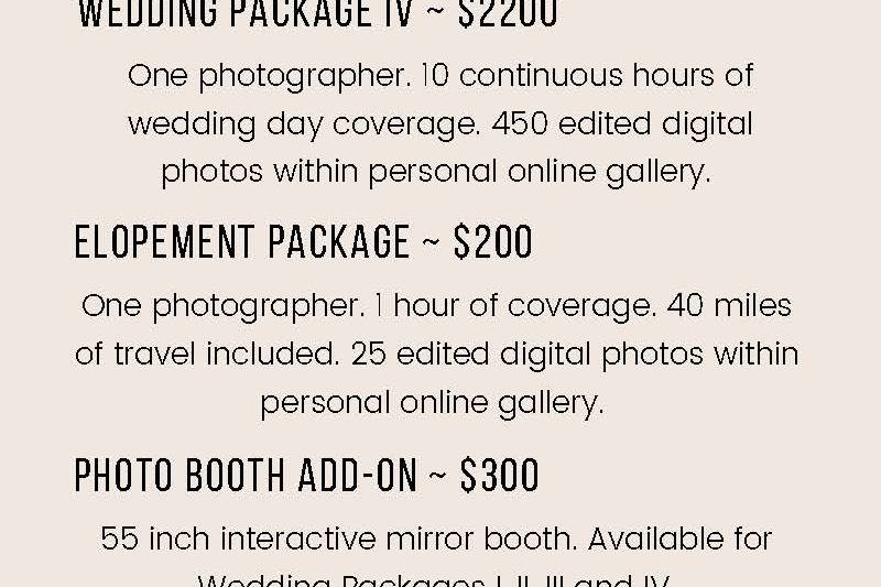 2022 Wedding Photography Price