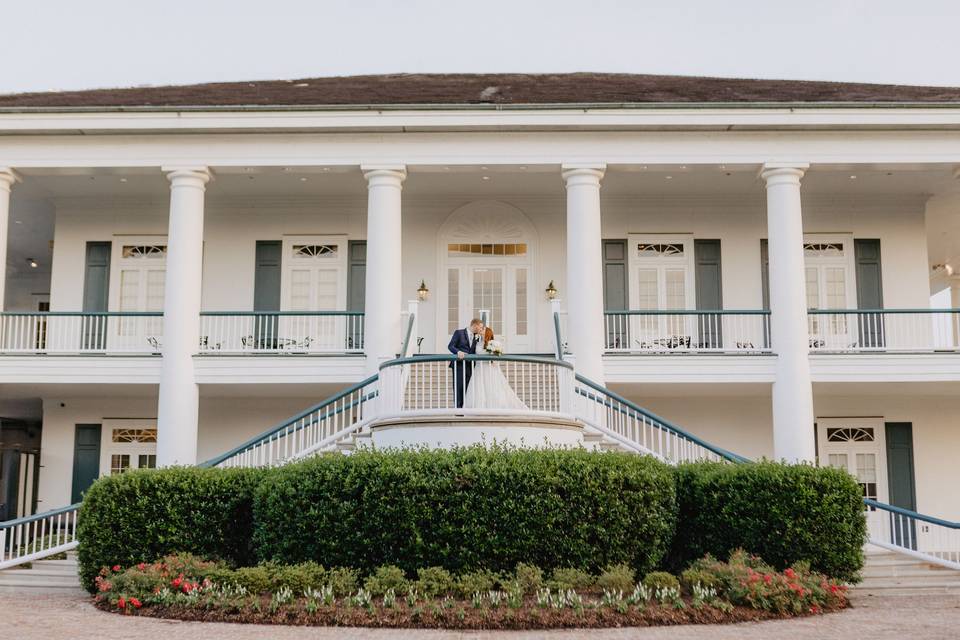 Venue shot with bride & groom