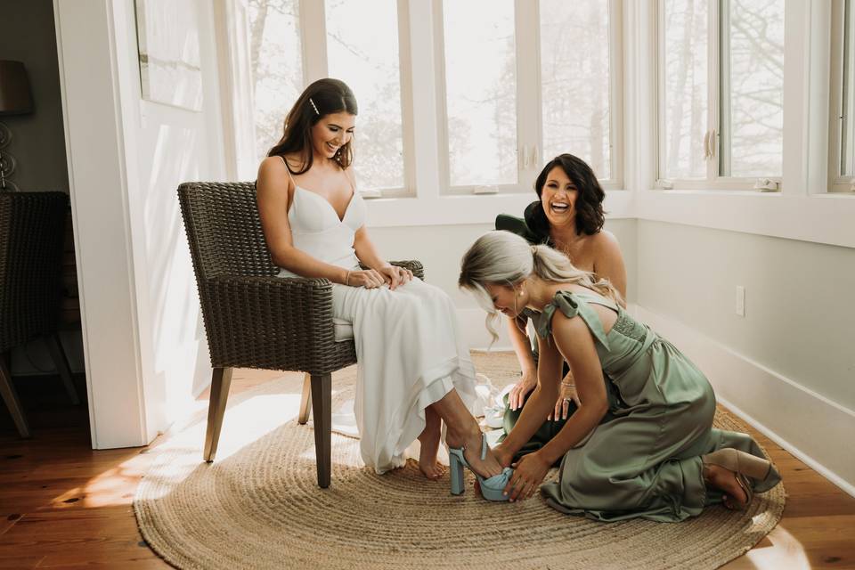 Bride getting ready