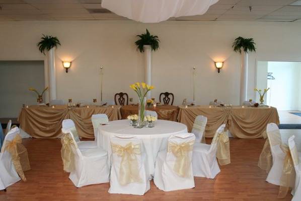 Table set up with centerpiece