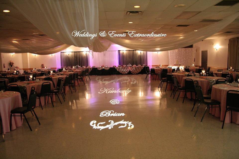 Wedding reception and dance floor