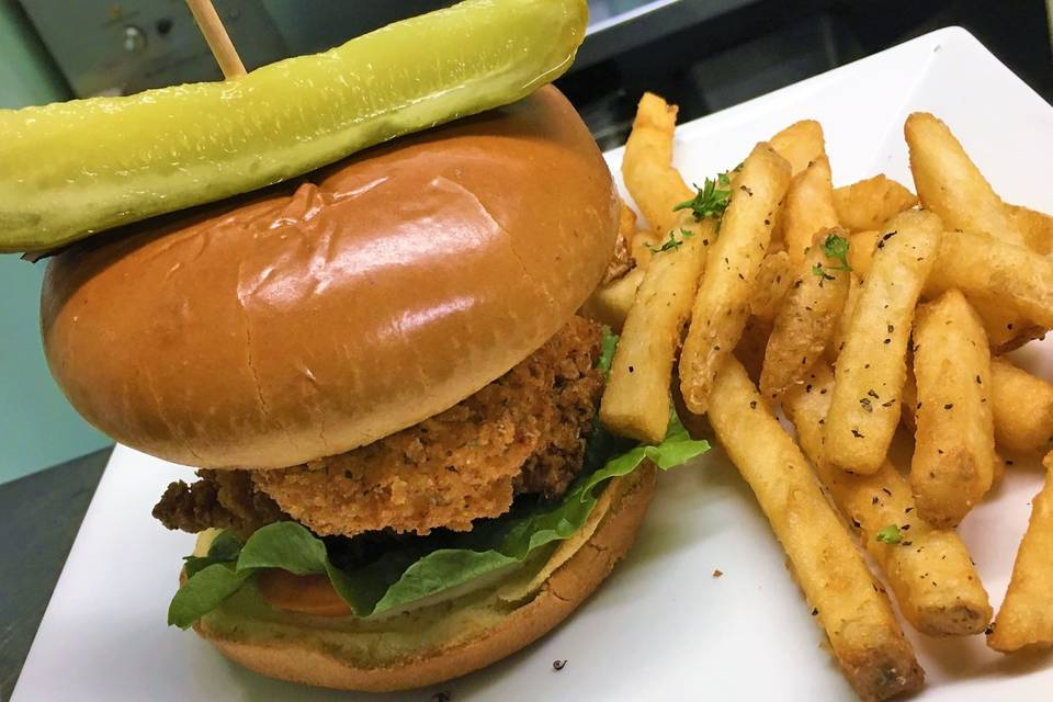 Burger and fries