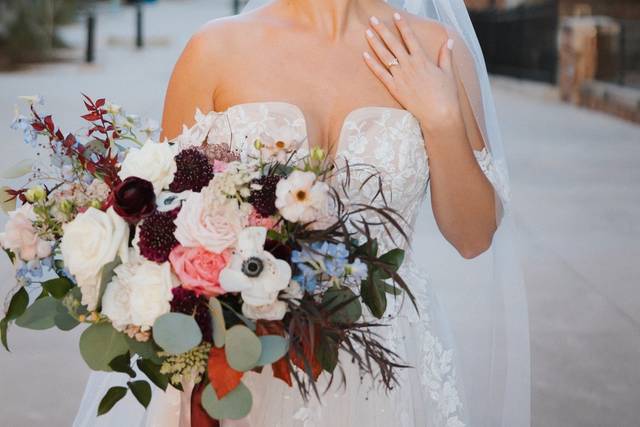 Burgundy white and blush