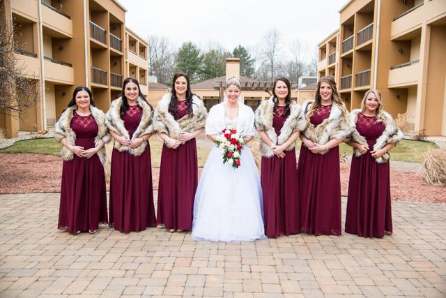 Bride and her bridesmaids