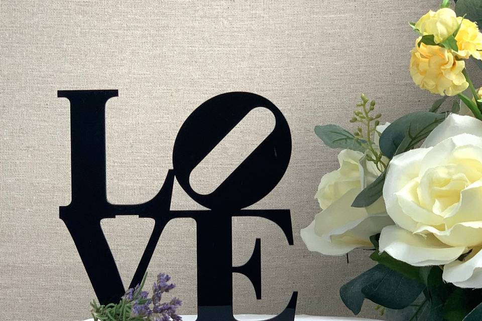 Love Cake Topper Black