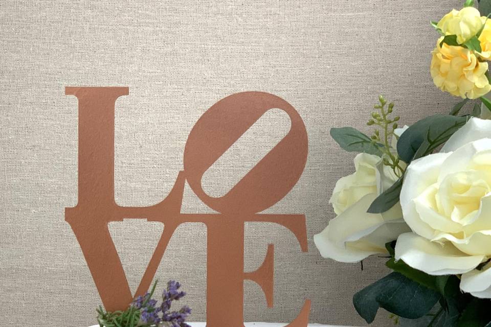 Love Cake Topper Copper