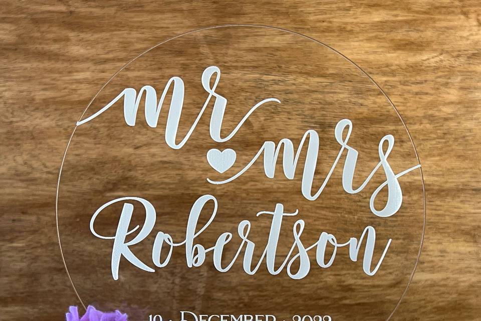 Etched Cake Topper