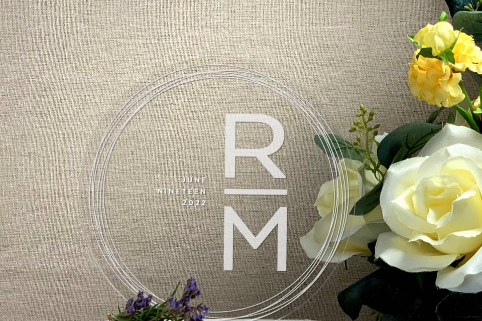 Round Acrylic Topper Initials