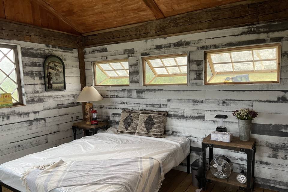 Cozy glamping cottage interior