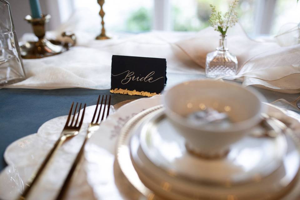 Gold foil place card