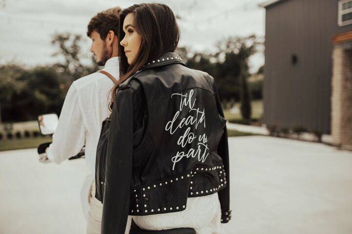 Leather Jacket Calligraphy