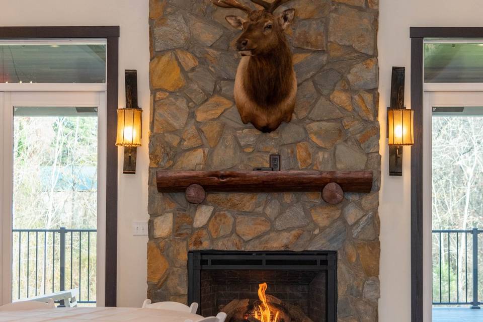 Great room fireplace.